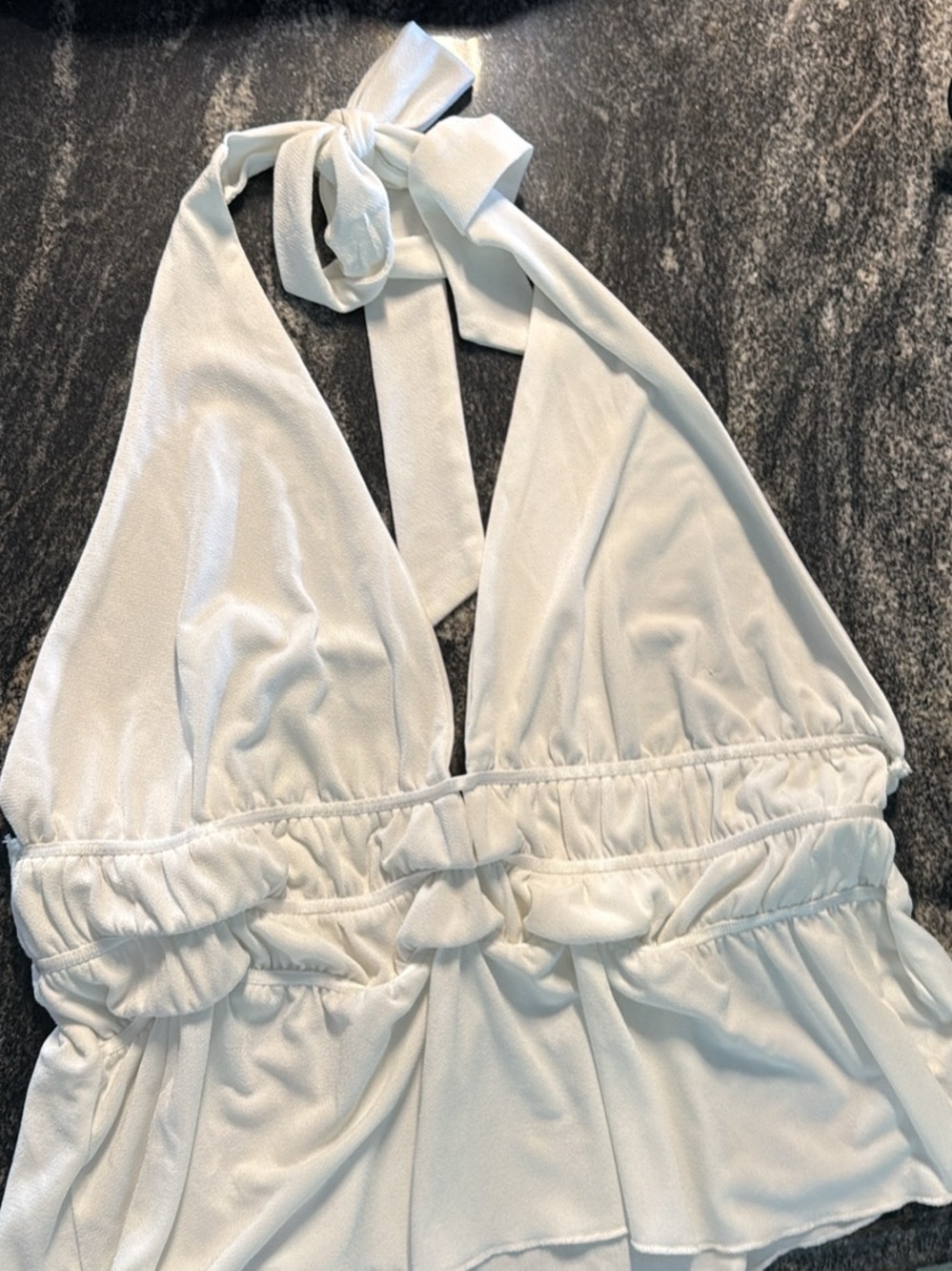 Urban Outfitters White Halter Tie-Front Top